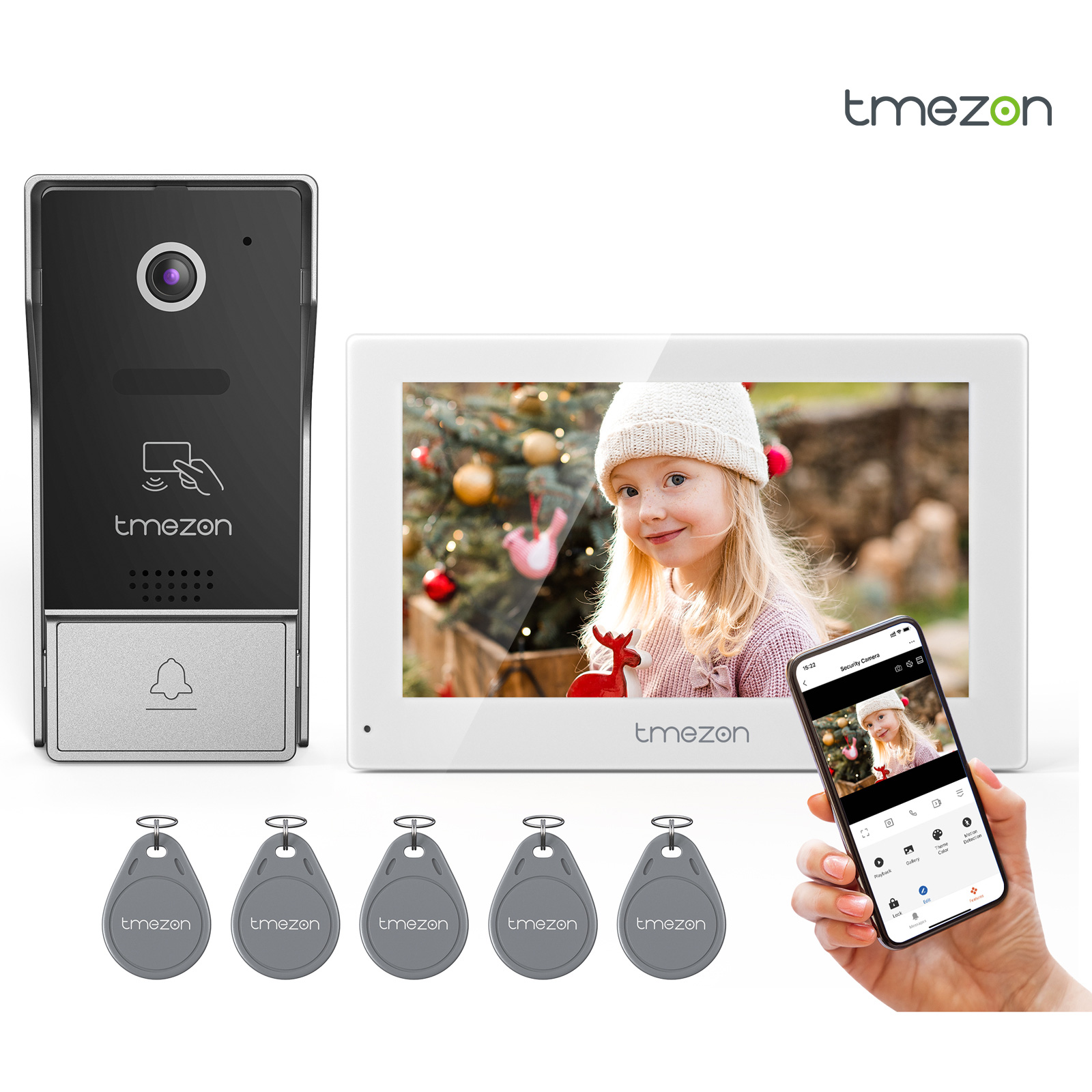 Smart Doorbell Wired - 4 Wire TMEZON WiFi Video Intercom