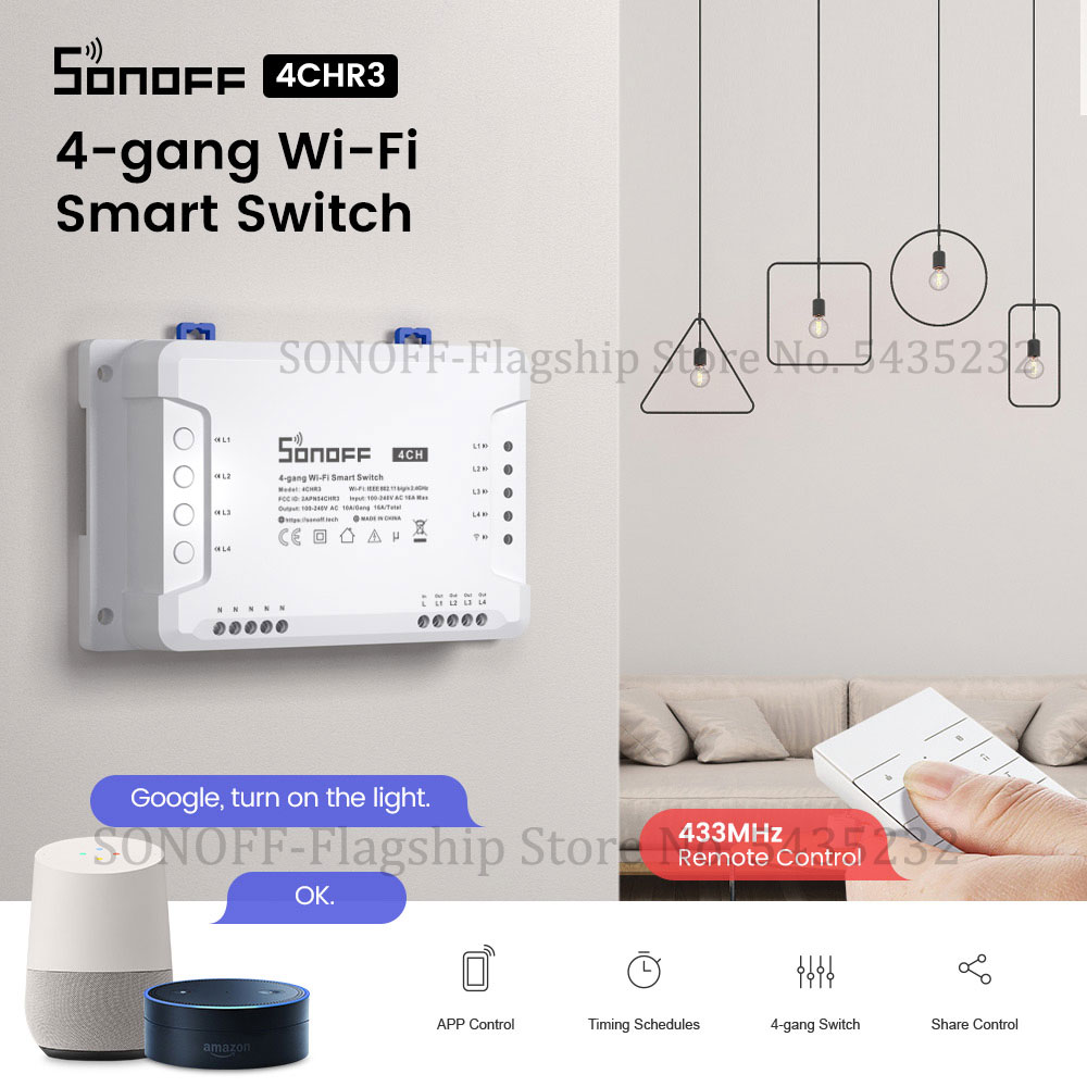 Itead SONOFF 4CH R3 Wifi Wirel - Home Automation Ideas recension och pris